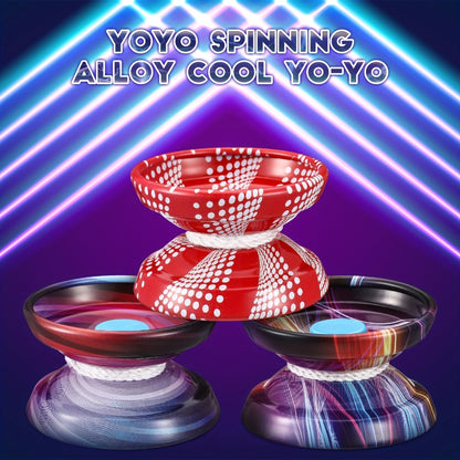 Metal Yoyo Ball 4 Pack Alloy Responsive Yoyo String Trick Toy for Beginners Kids Boys Adults Auto Return Technology Multi Style