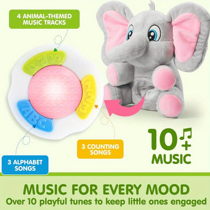 Musical Elephant Plush Baby Toy, Stuffed Animal with Music & Light, Baby Musical Soft Plush Toys for Infant Babies, Christmas Birthday Gifts for Boys And Girls 6+ Months