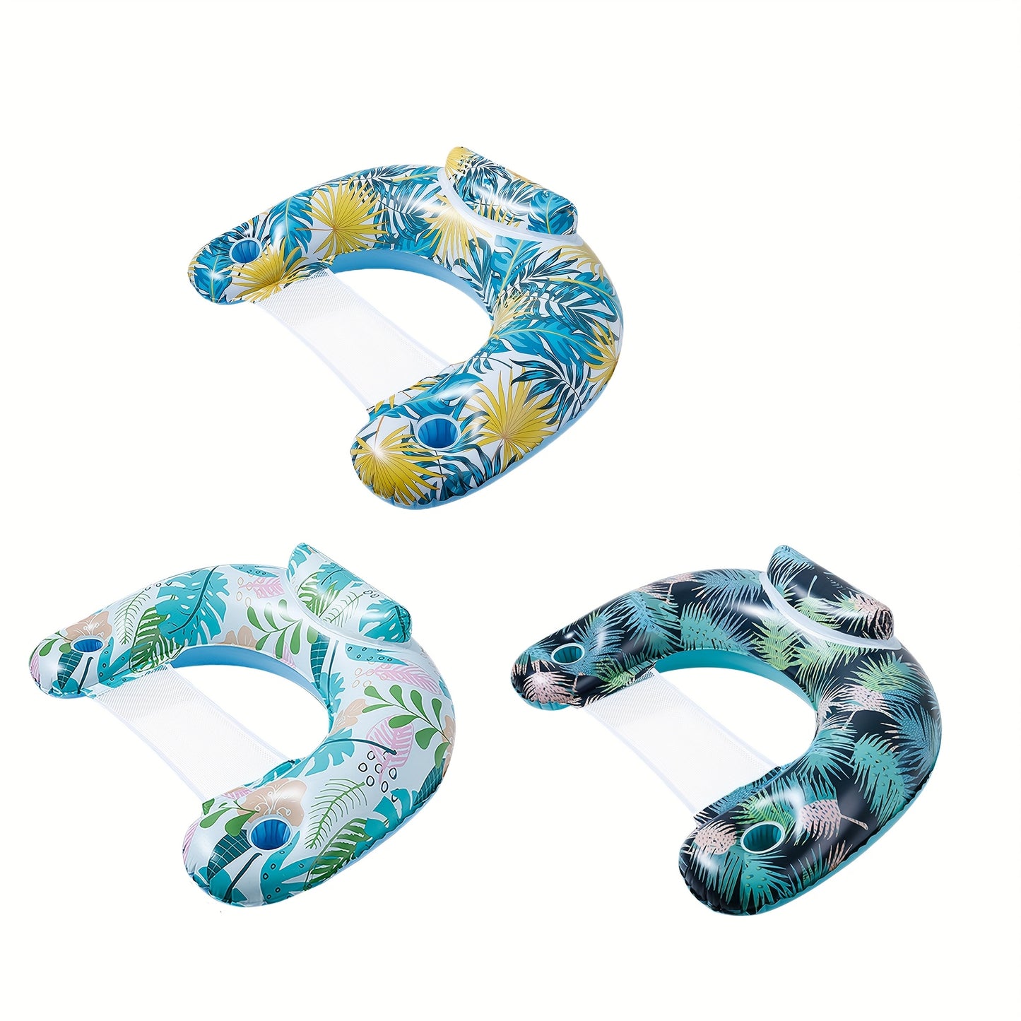 Inflatable Pool Noodle Chair, 3 Packs Stripes Design Pool Floats Noodle Sling Floatie, Swimming Party Floating Chair for Adult Party Summer Water Fun, Pool Deals