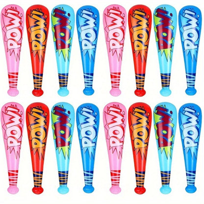 Inflatable Baseball Bat Cheering Sticks 16 Pcs Colorful Cartoon Party Props for Independence Day 4th of July Sports Events Outdoor Celebrations Birthday Party Favors