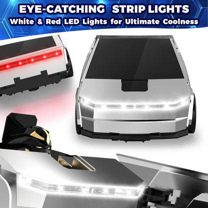 Transforming Robot RC Car 1:18 Scale – One-Button Transform, LED Headlights, 360° Spinning & Drifting Remote Control Toy Car for Boys & Girls, Birthday Christmas Easter Gift, Grey Red Silver