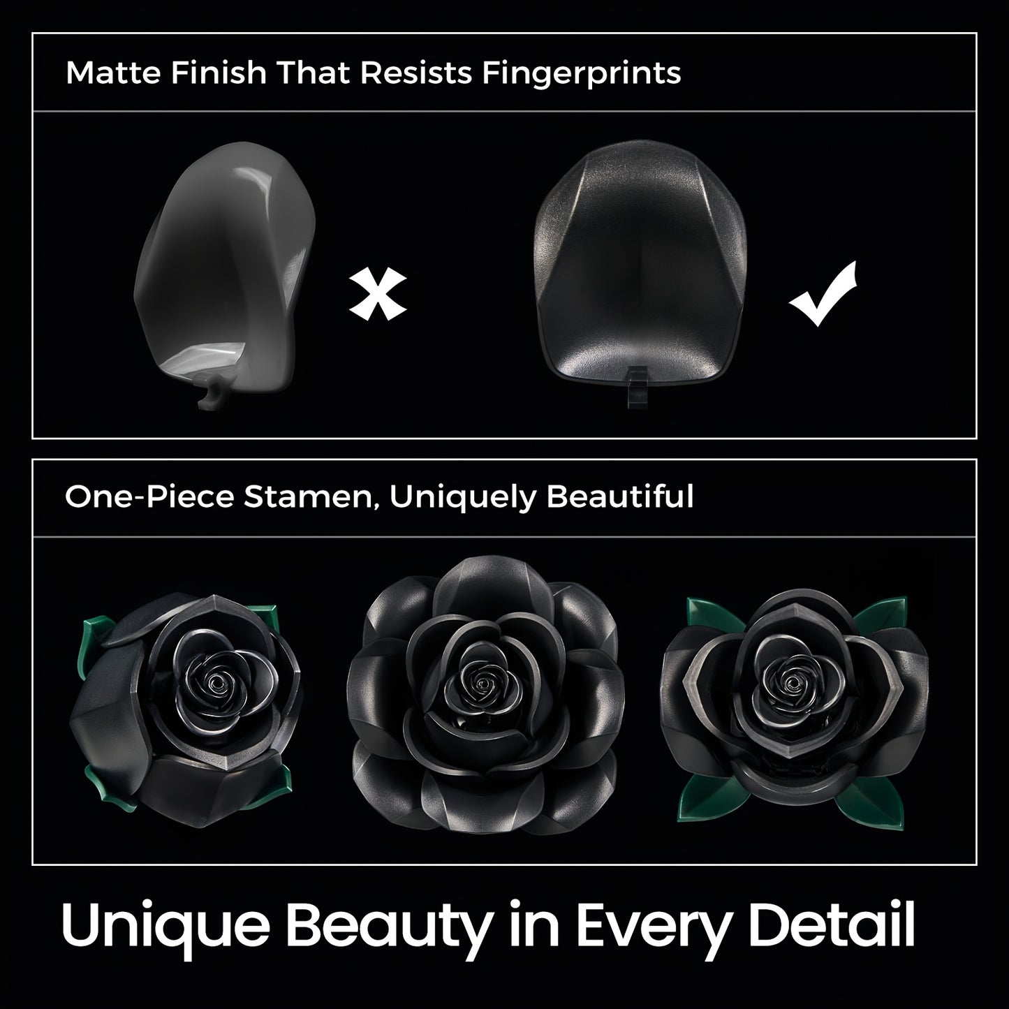 Special Party Gift Gothic Black Rose Flower Artificial Flower Art Piece Background Bouquet Building Set 3 Rose Building Pieces Set 152pcs