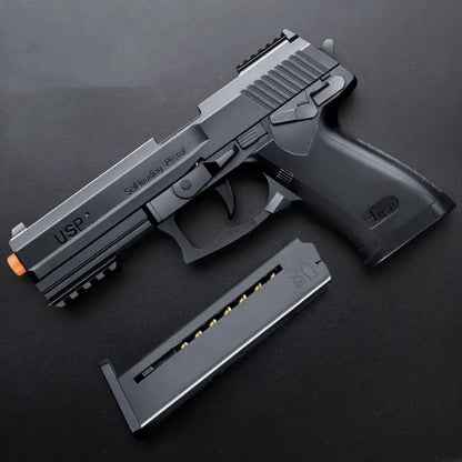 2025 USP Toy Gun Soft Clip Pistol, Continuous Shooting, with 100 Bullets And 2 Magazines, Toy Foam Blaster, Cool Rapid-fire Toy Gun Educational Models, Outdoor Shooting Games, Halloween, Thanksgiving, Christmas, Birthday Gift for Boys Girls0