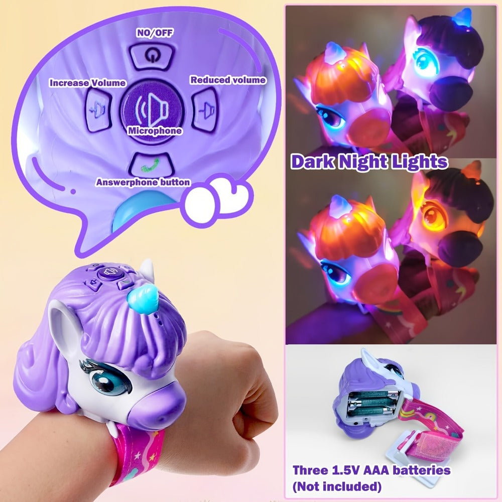 Unicorn Walkie Talkies for Kids 2 Pack, Glow in the Dark, Long Range 2-Way Radio Toy for Boys & Girls Ages 3-12, Outdoor Adventure Camping Hiking, Birthday Christmas Halloween Back to School Gift, Pink & Purple
