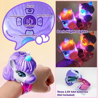 Unicorn Walkie Talkies for Kids 2 Pack, Glow in the Dark, Long Range 2-Way Radio Toy for Boys & Girls Ages 3-12, Outdoor Adventure Camping Hiking, Birthday Christmas Halloween Back to School Gift, Pink & Purple