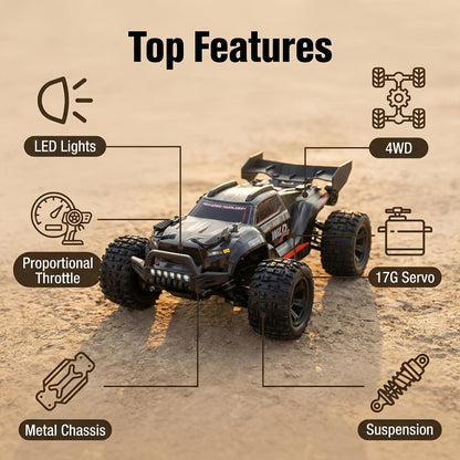 High Speed RC Off-Road Car 70KM/H Brushless Motor 1:14 1:16 Scale – Remote Control Monster Truck with Dual Battery Option, 4WD All-Terrain Vehicle Toy for Boys Kids & Adults, Birthday Gift