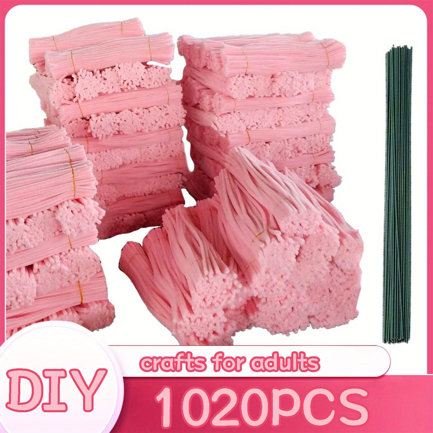 There Are 1020 Solid Color Twist Sticks with Patterned Rods Available in 20 Different Colors. They Feature Upgraded, Thicker Fuzzy Strips, with Ample Quantity Suitable for Various Projects, Crafts, And Are Ideal for Beginners.