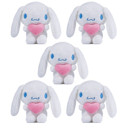 Kawaii Plush Set 5pcs Holding Hearts – Hello Kitty Kuromi My Melody Jade Gui Dog Sanrio Stuffed Animals, Room Decor Birthday Christmas Valentine Holiday Gift for Girls Teens Fans