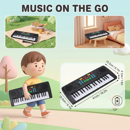 37-Key Electronic Piano Kit with Integrated Microphone | USB Operated | Keyboard Suitable for Young Learners | Sing-Along & Music Education | Family Fun for Parents And Children | Perfect Musical Present for Birthdays And Celebrations