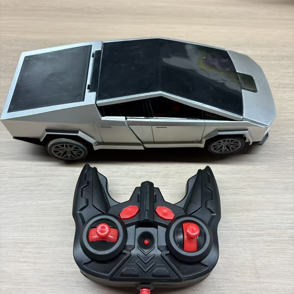 Transforming Robot RC Car 1:18 Scale – One-Button Transform, LED Headlights, 360° Spinning & Drifting Remote Control Toy Car for Boys & Girls, Birthday Christmas Easter Gift, Grey Red Silver