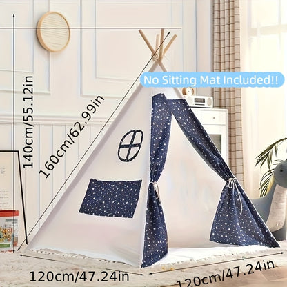 Teepee Tent, Indoor/Outdoor Play Tent Suitable for Nordic Conical Family Princess Small House, Washable Tent for Birthdays And Holidays, Christmas And Halloween (Without Padding)