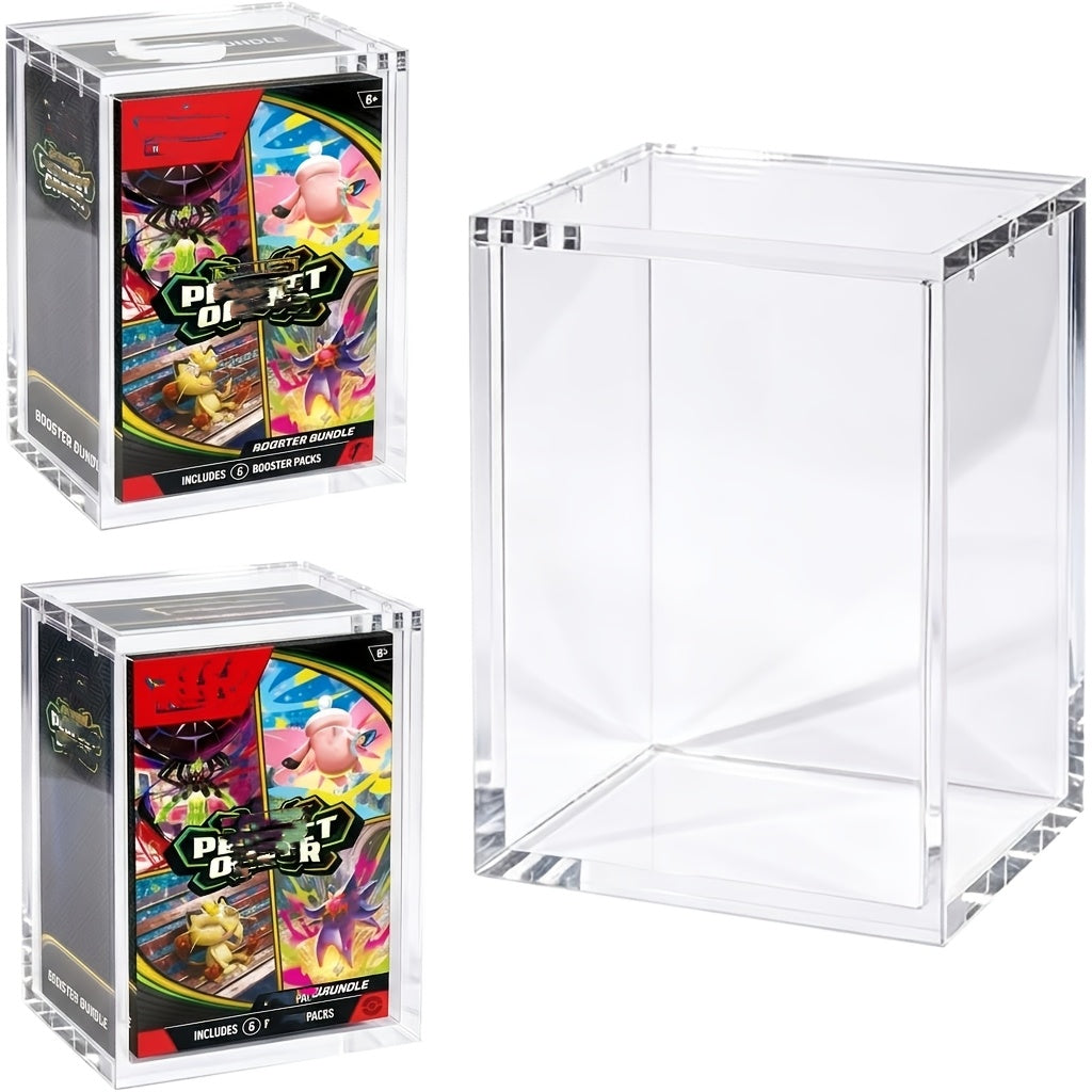 1 Pack/ 2 Pack Acrylic Case For PKMN Booster Bundle - Magnetic Clear Protective Display Box With UV Protection - Fits Scarlet & Violet, Prismatic Evolutions, 151, Paldean Fates & More 6-Pack Bundles