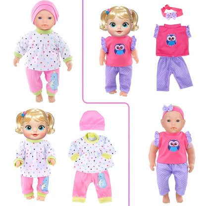 10-Set Baby Doll Clothes for 10 12 14 Inch Dolls – Variety Fashion Outfits Set, Soft Safe Fabric, Easy On Off, Birthday Christmas Gift for Girls Ages 3+ (Doll Not Included)