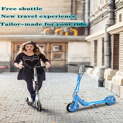 Foldable Commuter Scooter for Adults and Teens – 4-Gear Adjustable Height Double Brake Lightweight 2-Wheel Kick Scooter 220 lb Capacity, Eco-Friendly Gift for Youth Ages 14 and Up (White)