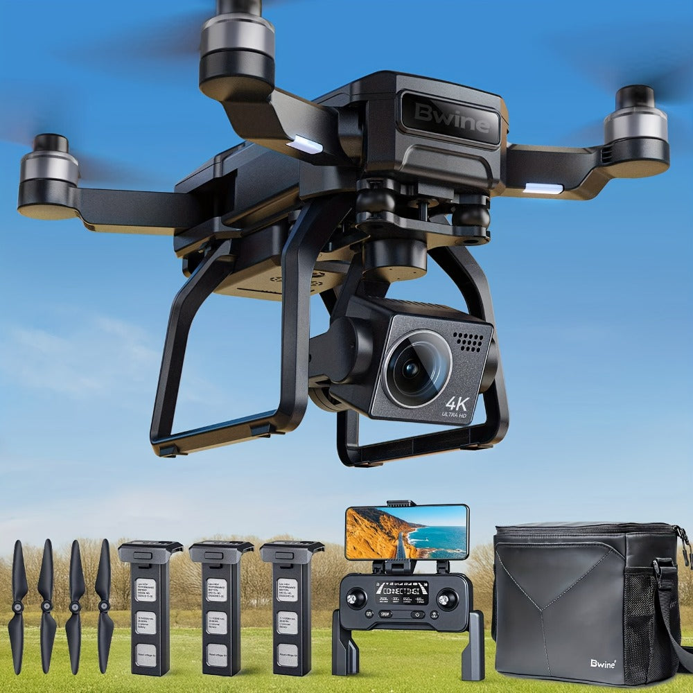 Bwine F7GB2 4K Drone with 3-Axis Gimbal & 50-Min Flight – 8.2MP Camera, 3.2KM Transmission, Level 6 Wind Resistance, GPS Smart Return, Route Planning, FAA Compliant, 2 or 3 Batteries