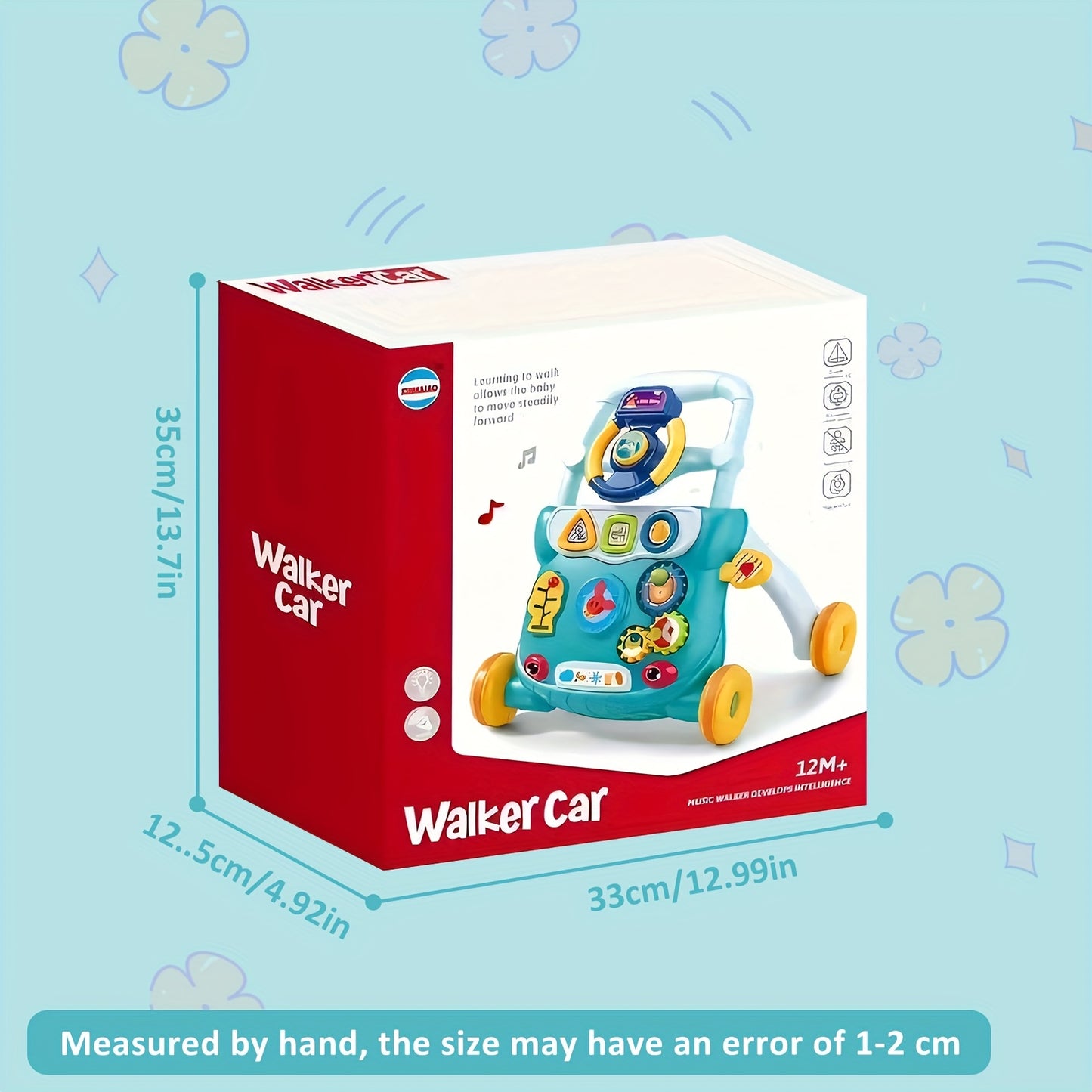 Baby Walker Toy with Music & Anti-Rollover Safety - Multi-Function Toddler Learning Toy for Early Walking Development, Educational Baby Gear, Engaging Activity Center, Sturdy Push Handle