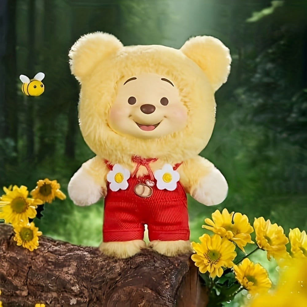 MINISO Disney Winnie the Pooh Candy Series Plush Toy 1pc Random — Licensed Soft Stuffed Animal, Kawaii Birthday Christmas Halloween Graduation Gift for Kids Girls Teens