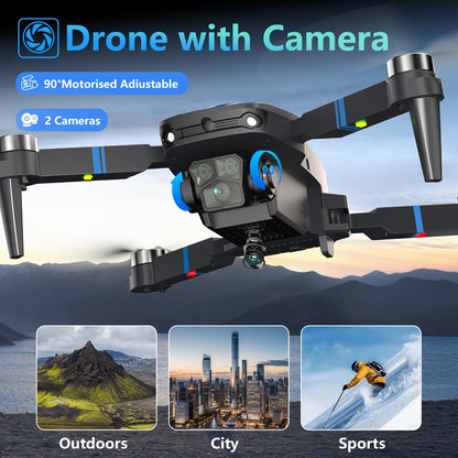 [Foldable RC Quadcopter] Drone With 2 Cameras For Beginners Adults, Drone With LCD Screen 2.8 Inch, Professional Brushless Motor 270° Obstacle Avoidance, Altitude Hold 3D Flips 3 Speeds Headless Mode One Key Takeoff/Landing, Foldable RC Quadcopter Support