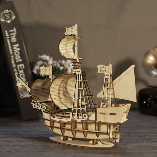 3D Wooden Puzzles Ocean Sailboat Model Kits Brainteaser Christmas/Birthday Gifts for Adults And Teens Handmade