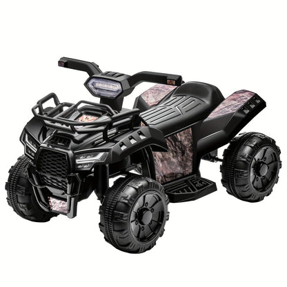 1pc 6V Kids Ride on Toy, 4-Wheeler Quad ATV with 1.2MPH Max Speed, Treaded Tires, Rubber Handles, Push-Button Go, Electric Ride on Toys Best Gifts for 18-36 Months Boys Girls