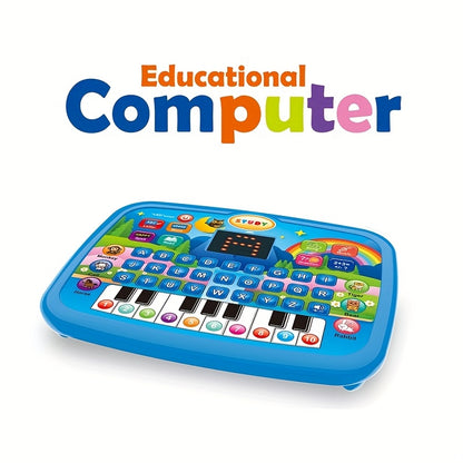 Kids Multifunctional Tablet Learning Machine with Alphabet, Numbers, Music, Animals And Piano Keys, Educational Toy for Ages 3+, Durable Plastic, Battery Operated (Batteries Not Included), Blue And Pink