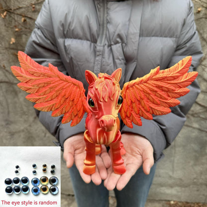 Pegasus Flying Horse Figurine Articulated 3D Printed – Large Poseable Mythology Fantasy Sculpture 10 Color Styles, Movable Joints Desk Decor Unique Gift for Kids Adults Horse Lovers