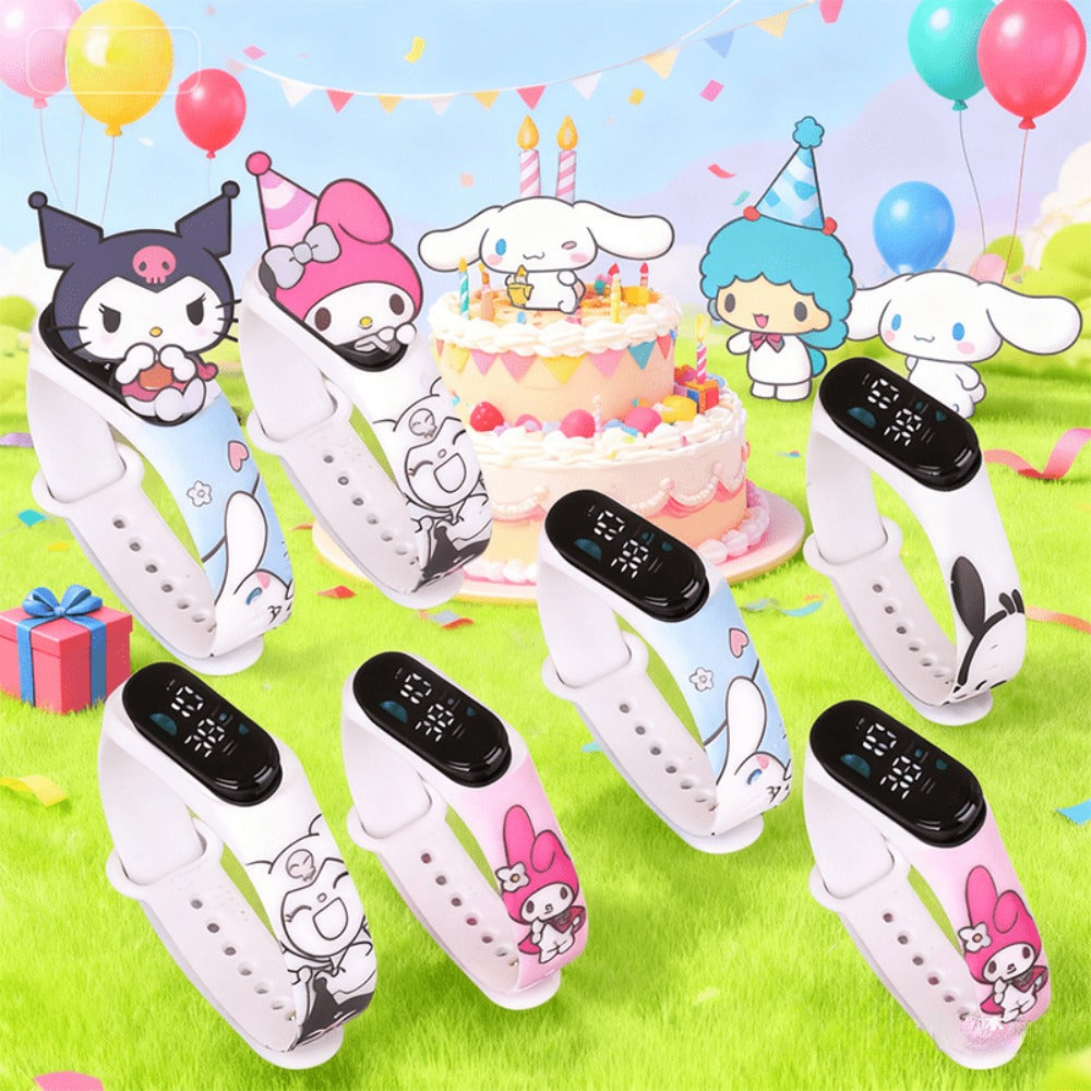 10pcs Sanrio Cartoon Anime Kawaii Kuromi Melody Electronic Sports Watch, Party Party Party Gift, Children's Gift, Festival Gift, Birthday Gift Suitable for Teachers, Prize Exchange Gift, 4 Color Mix and Match