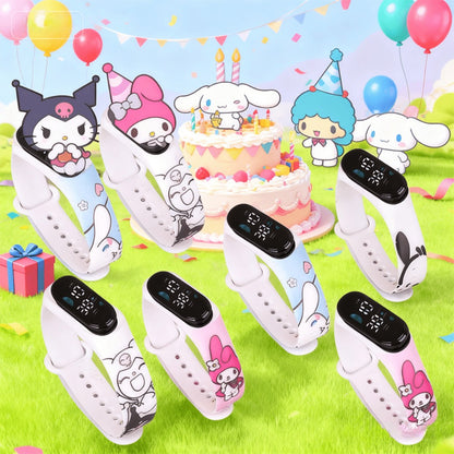 10pcs Sanrio Cartoon Anime Kawaii Kuromi Melody Electronic Sports Watch, Party Party Party Gift, Children's Gift, Festival Gift, Birthday Gift Suitable for Teachers, Prize Exchange Gift, 4 Color Mix and Match