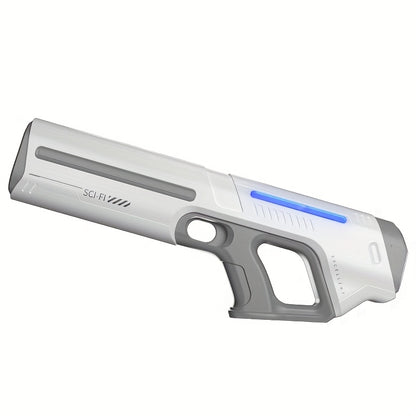 Auto-Fill Electric Water Gun, Pulse Jet Squirt Gun with LED Light Show, 40ft Long Range Rapid-Fire Water Blaster, USB Rechargeable Large Tank Waterguns for Kids & Adults, Adult Water Gun for Pool Beach Backyard