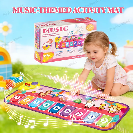 Children's Electronic Toy Farm Animal Piano Mat, Kids' Musical Carpet Play Mat, Children's Sensory Educational Learning Dance Keyboard Touch Blanket, Easter, Christmas, Birthday Gift, Suitable for 0+ Girls and Boys | Indoor/Outdoor Toy