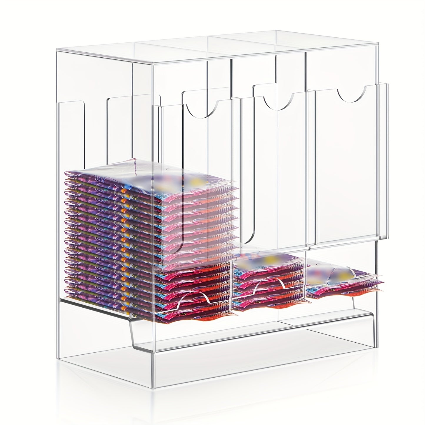 Acrylic Booster Pack Dispenser, Card Dispenser Storage And Organizer, For Trading Card, Booster Packs, Sports & More(3 Slots)