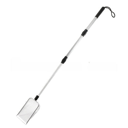 Beach Sand Sifter Scoop Telescopic Handle – Stainless Steel Retractable 3-Section Scoop for Treasure Hunting Shell Collecting Beach Combing Cat Litter Cleaning, 1pc or 2pcs