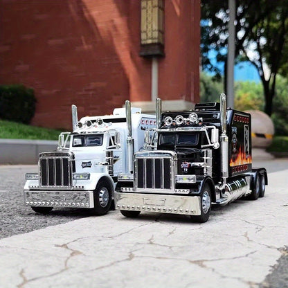 Die-cast Metal Model Cars, Semi-trailer Trucks, Heavy-duty Trucks and Trailer Toy Vehicles, Pull-back Alloy Truck Toys, 1:24 Scale Truck Model Toys, Toy Car Collectible Ornaments, the Perfect Gift for Children Aged 3 and Up, Birthday Gift