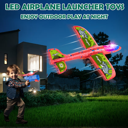 Airplane Launcher Toy with 3 Stickers - Interactive Flying Game, 2 Flight Modes, Durable PP Material, Easy Assembly - Ideal for Outdoor Play, Halloween, Christmas, Birthday Gifts for Ages 3-12