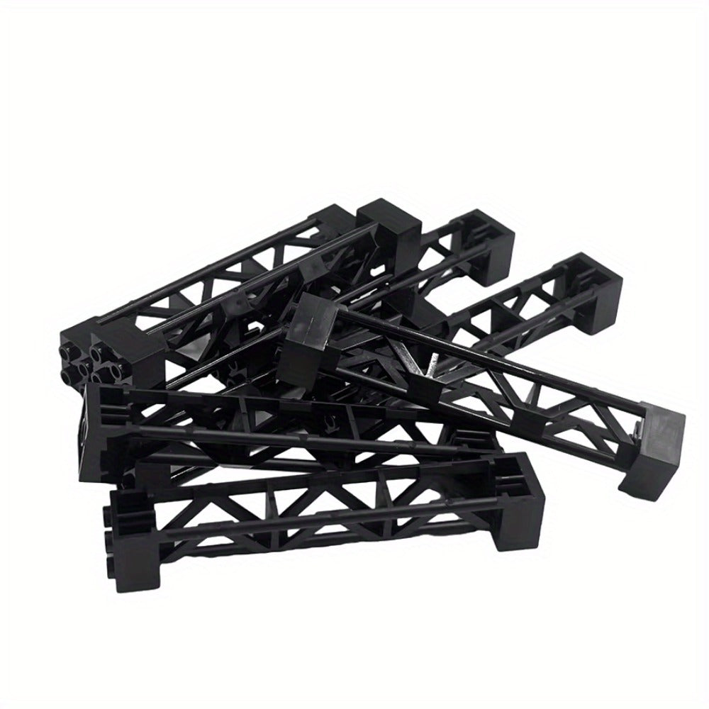 Compatible Pillar Support Bricks 20pcs Black – 2x2x10 Column Rod Blocks for Train Car Girder City Models, LEGO-Compatible Parts 58827 95347, MOC Building Accessory for Kids & Adult Builders