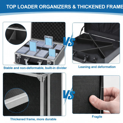 Trading Card Case Aluminum Alloy with Key Lock – PSA Graded Slab Storage Box for TCG MTG Pokemon Sports Cards Collector Organizer
