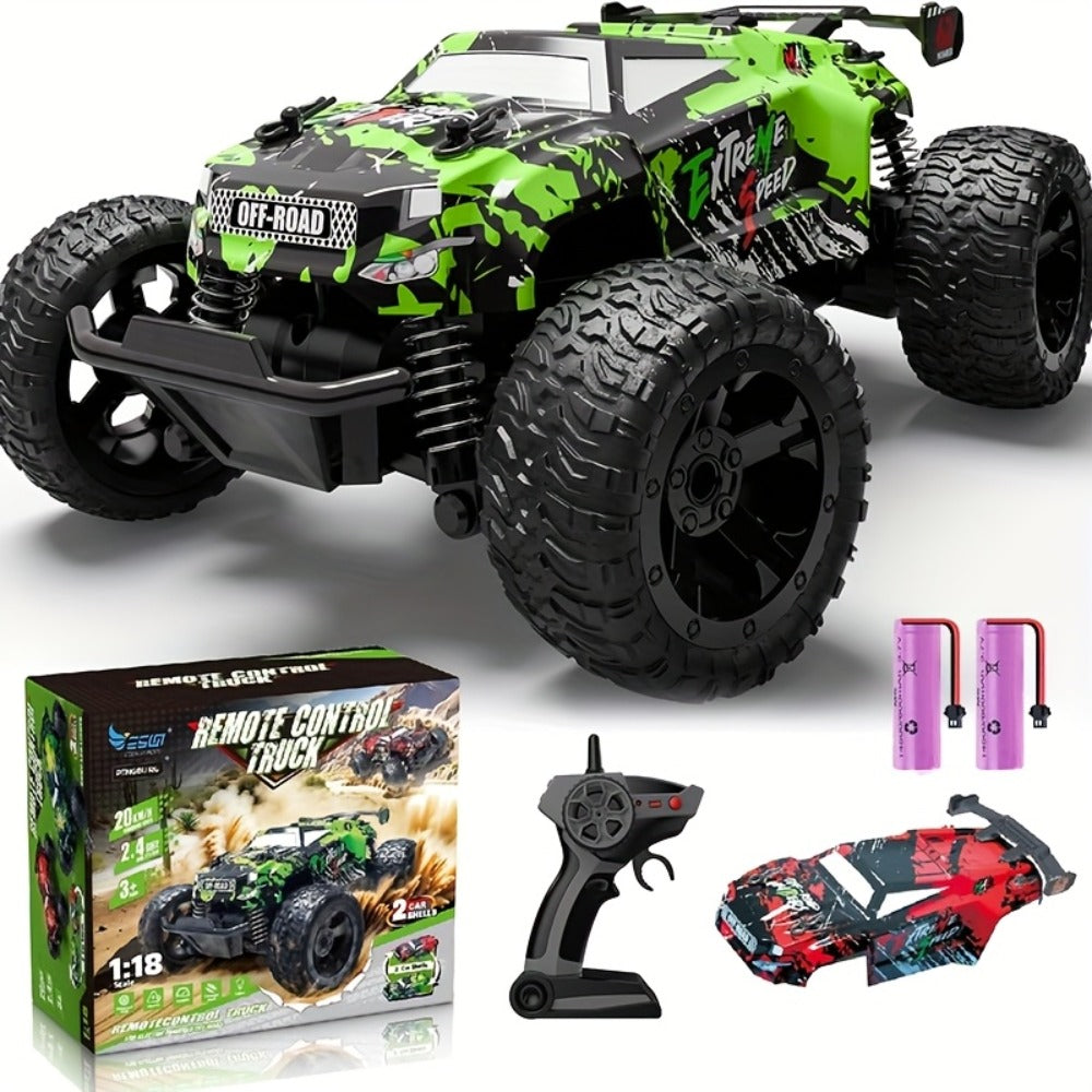Dual Drive RC Off-Road Car for Kids 2.4GHz All-Terrain Remote Control Truck with Anti-Slip Tires – Sturdy Durable Design Boys Gift Ages 3+ Birthday Easter Christmas