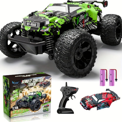 Dual Drive RC Off-Road Car for Kids 2.4GHz All-Terrain Remote Control Truck with Anti-Slip Tires – Sturdy Durable Design Boys Gift Ages 3+ Birthday Easter Christmas
