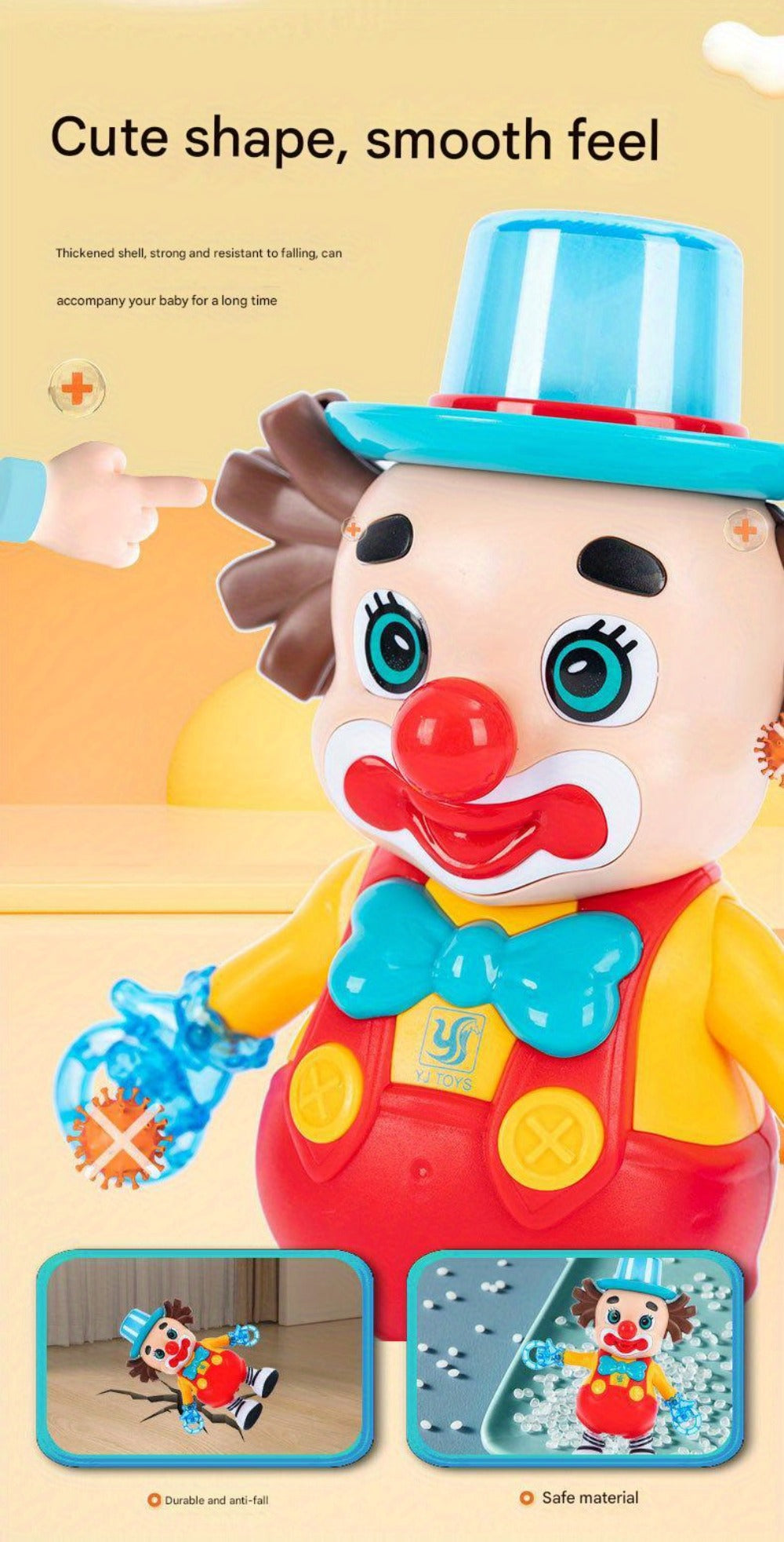 Dancing Clown Toy Doll Light Music Swing Left And right, Toys for Kids girls, Fidget toys, Toys for boys, toy, Christmas Gifts Birthday Gifts for kids, Weird stuff, Halloween Decorations