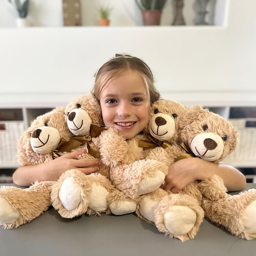 Bulk Teddy Bears Set of 8 - Small Khaki Stuffed Animals for Wedding Favors, Birthday Party Decorations, Christmas Gifts, Baby Shower & Event Giveaways
