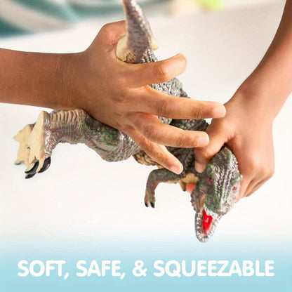 6pcs Large Dinosaur Figures with Educational Book, Jumbo Soft Dinosaur Toys for Toddlers 1+Years Old, Realistic Dinosaur Playset for Kids, Perfect Gift for Boys & Girls, for Christmas Party And Christmas Toys