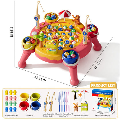 Magnetic Fishing Game for Kids 66 Pieces – Ocean Fishing Toy Set with Rods for Toddlers Ages 3 4 5 6, 1-8 Players, Birthday Gift for Boys & Girls