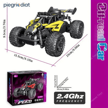 RC Monster Truck 1:18 Scale Alloy 2.4GHz Off-Road Remote Control Car with LED Headlights & All-Terrain Tires, High Speed 33KM/H – Birthday Gift for Kids Boys Girls Adults Ages 6+
