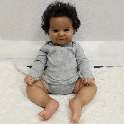 Black Reborn Baby Doll 20 Inch Full Soft Vinyl Body Lifelike African American Newborn Girl Maddie with Hand-Rooted Hair Clothes Magnetic Pacifier Bottle – ASTM Certified Gift for Kids Birthday Christmas