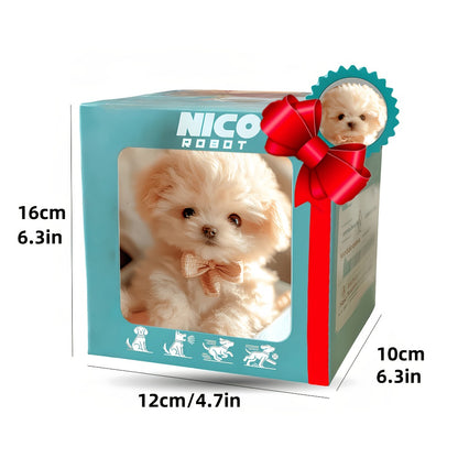 New White Realistic Robot Dog - Exquisite Gift Box, Interactive Walking, Barking, Wagging Tail, Expressive Eyes And Soft Plush, Office Companion Or Gift - Cute Animal Biomimetic, Halloween Gift, Christmas Gift, Easter, Pet Day Gift, Children's Day