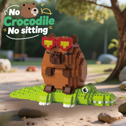 Easter, Easter Gifts, 562+pcs Collector's Edition Capybara Micro Particles Building Blocks, Eternal DIY Home Desk Decor, Suitable for Boys And Girls, Miniature Building Blocks, Assembly Set, Stress-relieving Toy, Children's Festival Gift