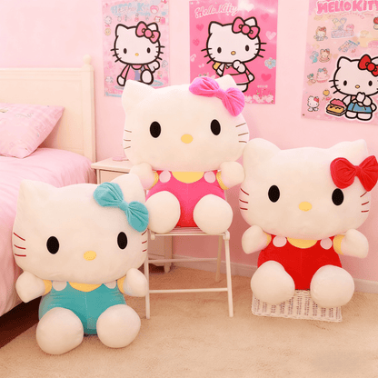Sanrio Hello Kitty Plush Doll - Cute KT Cat Doll with Soft Plush Body, Collectible Girl' Birthday Gift (Red/Blue/Pink) - Suitable for & Hello Kitty Fans