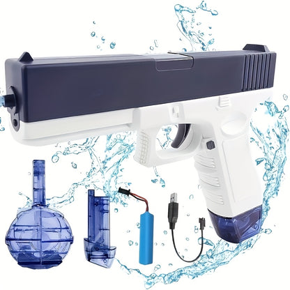 Pink/blue High-capacity Automatic Water Gun - A Long-range, Durable Toy with Dual Magazines And An Ergonomic Grip, Perfect for Summer Swimming Pools And Outdoor Entertainment, A Toy Gun