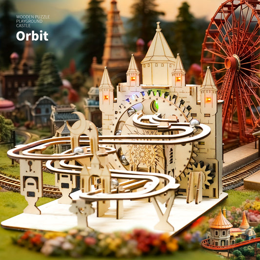 3D Electric Marble Run Puzzle Handmade Logic Construction Set Educational Craft for Logical Thinking Development