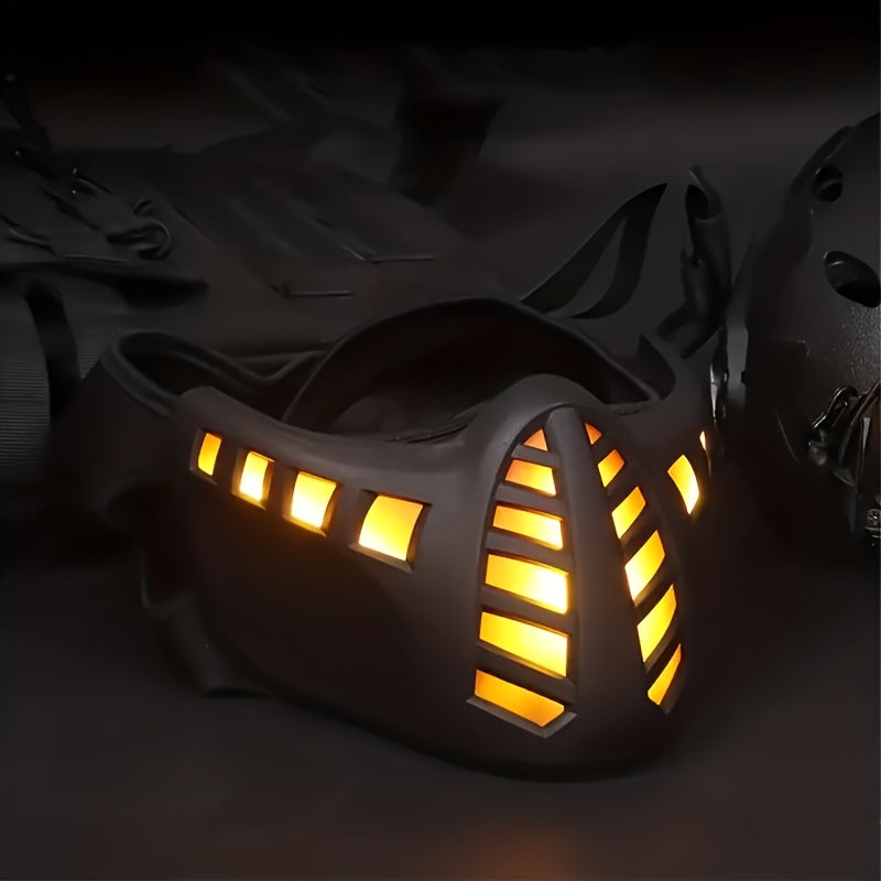 LED Cyberpunk Cool Sci-Fi Futuristic Mask, Full Face Mask - Maximum for Cosplay Photo Props, Bar Club Rave Party Supplies, Gift & Collection, Men's Breathable, Halloween Music Festival Accessories